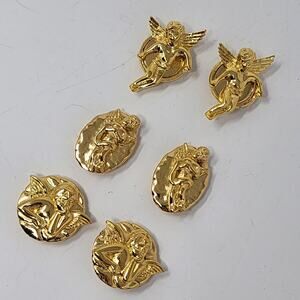 Vintage Gold Electroplated Button Cover Set